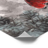 LinLi水中国の色アートプリント-コイ魚#5 ポスター (角)