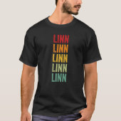 Linn County Kansas Rainbow Text Tシャツ (正面)