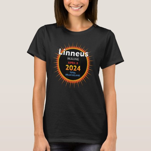 Linneus Maine ME Total Solar Eclipse 2024  2  Tシャツ (正面)