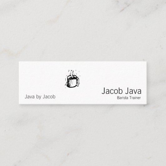 Linoのコーヒーカップ スキニー名刺 (正面)