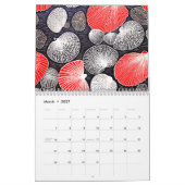 Linocut Sea Creatures Calendar 2026 カレンダー (3月 2027)