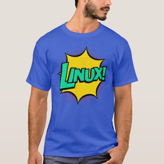 Linu IT Systems Engineerギークおたくレトロ漫画 Tシャツ (正面)