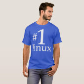 Linu lover tee Penguin Tu Number 1 Open Source Tシャツ (正面フル)