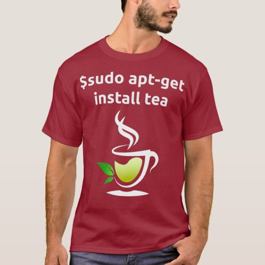 Linu Sudo AptGet Install Tea Uni Computer Gift Tシャツ (正面)