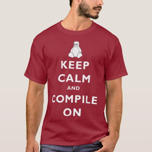 Linu Sysadmin Calmギフト保メンに対するコンパイル Tシャツ (正面)