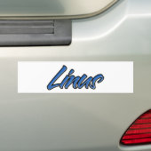 Linus名前blue AufkleberステッカーAutoaufkleber バンパーステッカー (車上)
