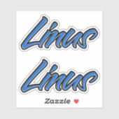 Linus Name blue Aufkleber Sticker Stickerset シール (シート)