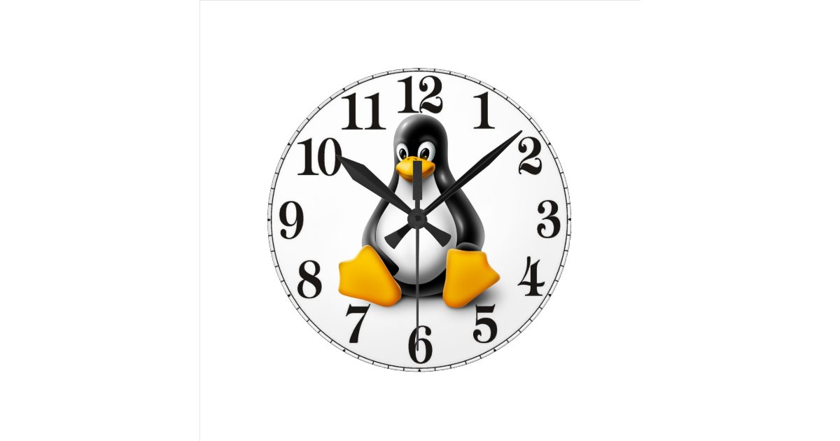 Linuxのタキシードペンギン ラウンド壁時計 Zazzle Co Jp