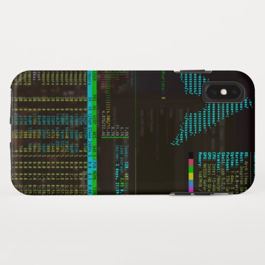 Linuxかtmux/htopのiPhone XSの最高の場合をアーチ形にして下さい Case-Mate iPhoneケース (裏面(横))