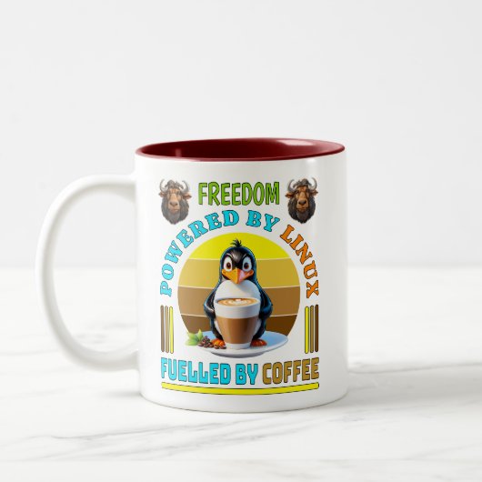 Linuxで動く – コーヒーで動く ツートーンマグカップ (左)