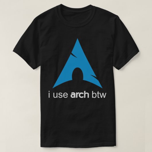 LinuxでArch Btwを使う Tシャツ (デザイン正面)