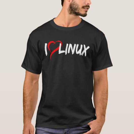 LinuxとハートPenguin TuxオープンソースOsが大好き Tシャツ (正面)