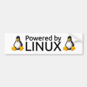 Linuxによって動力を与えられる バンパーステッカー (正面)