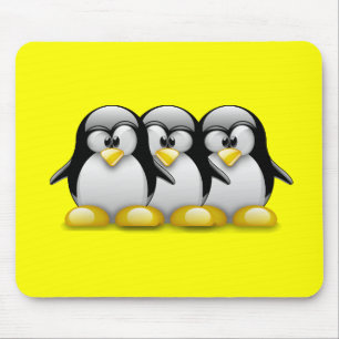 LINUXのタキシードのペンギンの友人 マウスパッド