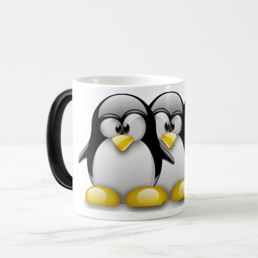 LINUXのタキシードのペンギンの友人 モーフィングマグカップ (正面左)