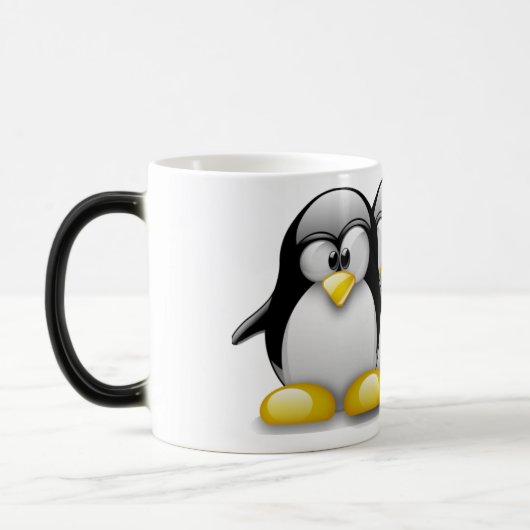 LINUXのタキシードのペンギンの友人 モーフィングマグカップ (左)