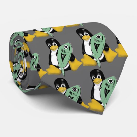 LINUXのタキシードのペンギンの魚 ネクタイ (ロール)