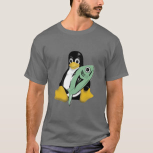 LINUXのタキシードのペンギンの魚 Tシャツ