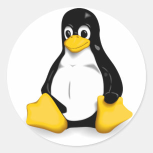Linuxのタキシードの円形のステッカー ラウンドシール