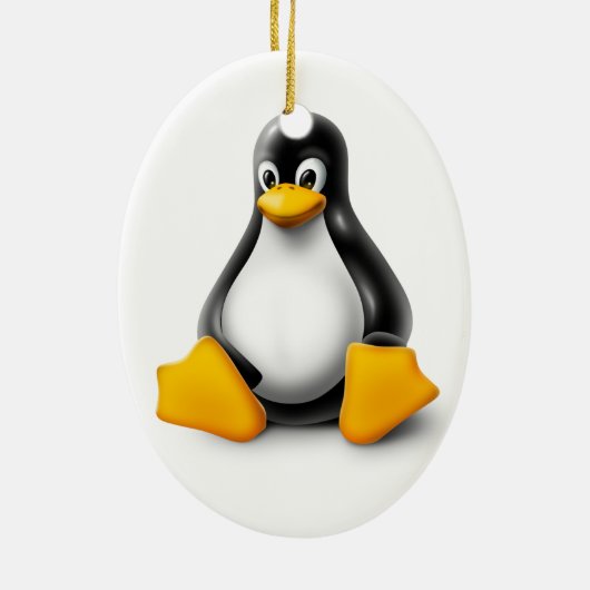 Linuxのタキシードペンギン セラミックオーナメント (裏面)