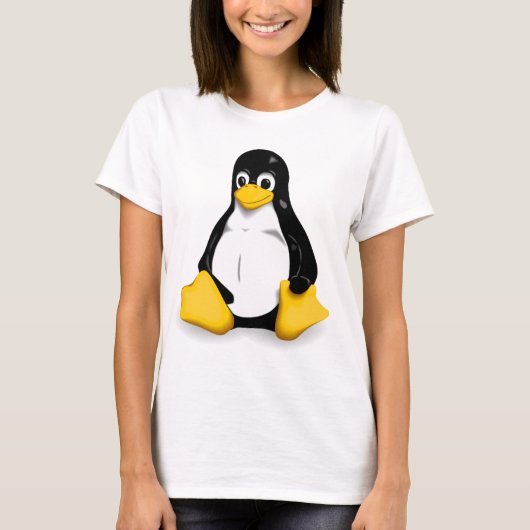 LinuxのタキシードレディースTシャツ Tシャツ (正面)