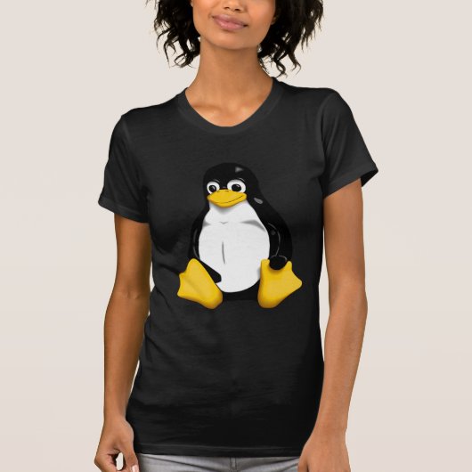 LinuxのタキシードレディースTシャツ Tシャツ (正面)