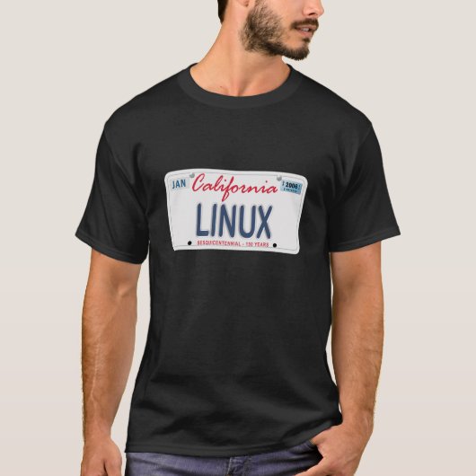 Linuxのナンバープレート Tシャツ (正面)