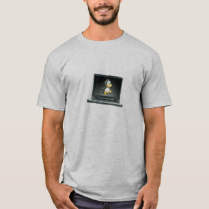 LINUXのラップトップのペンギンのタキシード Tシャツ