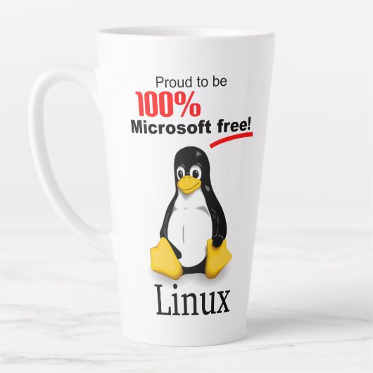 Linuxの大規模なラテマグ – Microsoft Free カフェラテマグ (左)