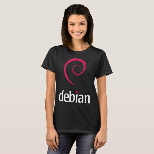 LinuxのDebianのティー Tシャツ (正面フル)