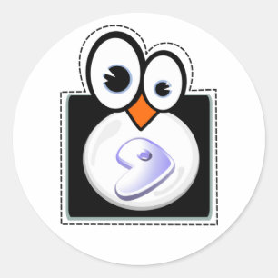 LinuxのPenquin Gentooのステッカー ラウンドシール
