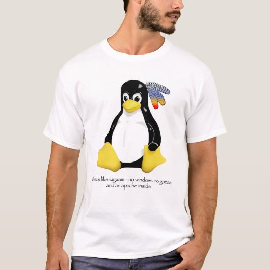 Linuxはウィグワムのようです Tシャツ (正面)