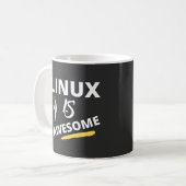 Linuxはソフトウ素晴らしェア コーヒーマグカップ (正面左)