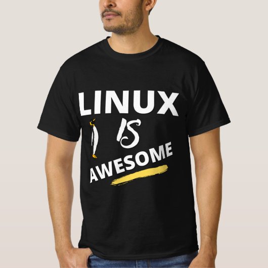 Linuxは素晴らしTシャツ Tシャツ (正面)