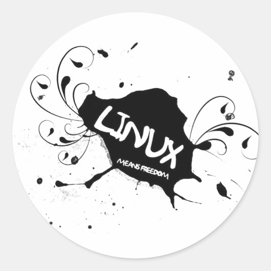 Linuxは自由を意味する ラウンドシール (正面)