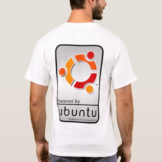 LinuxまたはubuntuのTシャツによって動力を与えられて Tシャツ (裏面)