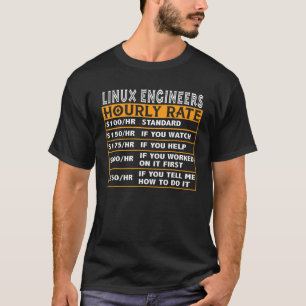 Linuxエンジニア時給制UNIXギーククラウドプログラム Tシャツ