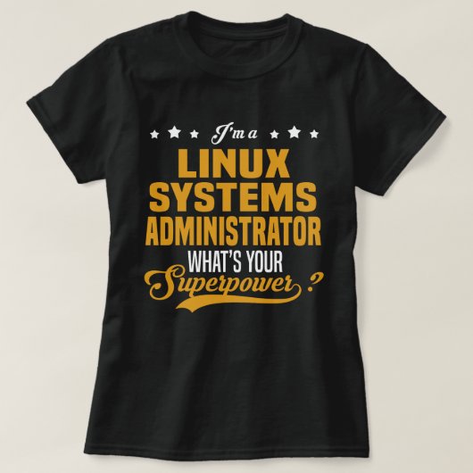 Linuxシステム管理者 Tシャツ (デザイン正面)