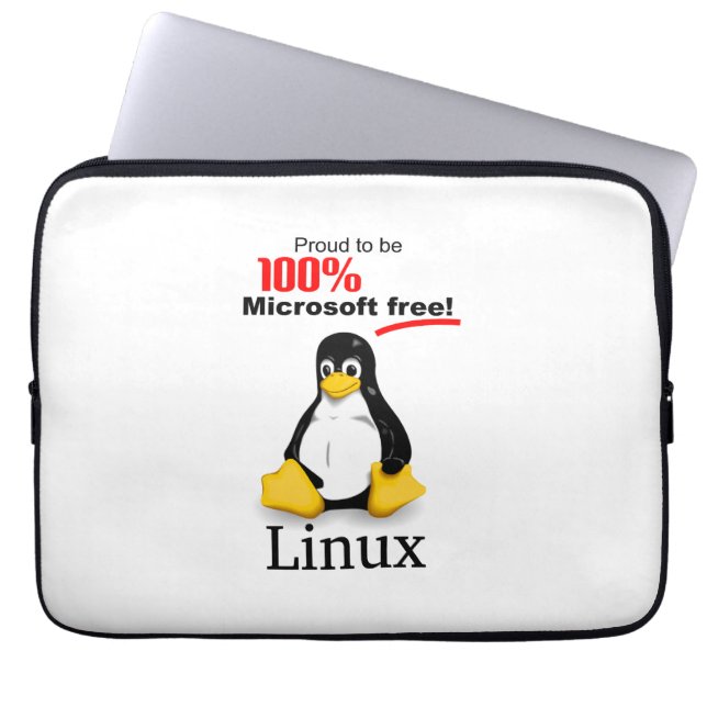 Linuxネオプレンラップトップスリーブ13インチ – Microsoft Free ラップトップスリーブ (正面)