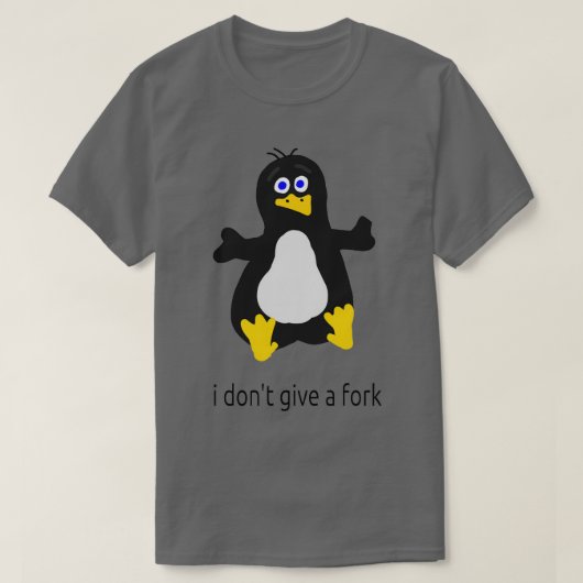 LINUXファン与えをフォークしない Tシャツ (デザイン正面)