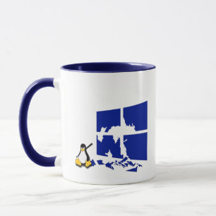 Linuxペンギンが中世を手に入れる マグカップ