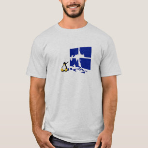 Linuxペンギンが中世を手に入れる Tシャツ