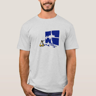 Linuxペンギンが中世を手に入れる Tシャツ