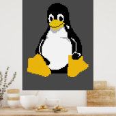 Linuxマスコット | Linuxペンギン |ピクセルアートのTux ポスター (キッチン)