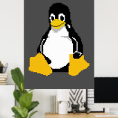 Linuxマスコット | Linuxペンギン |ピクセルアートのTux ポスター (ホームオフィス)