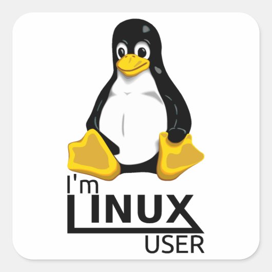 Linuxユーザー スクエアシール (正面)