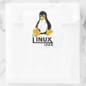 Linuxユーザー スクエアシール (バッグ)