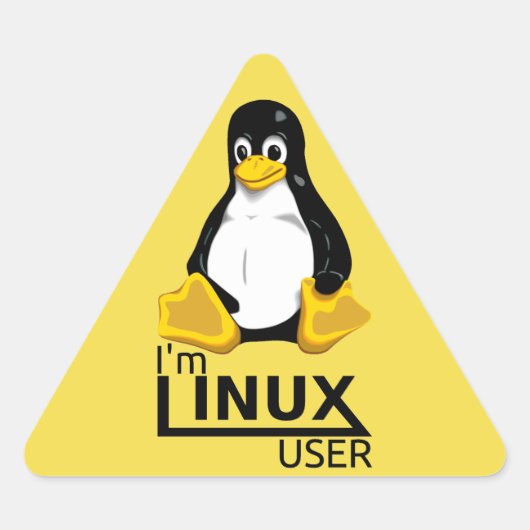 Linuxユーザー 三角形シール (正面)