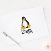 Linuxユーザー 楕円形シール (封筒)
