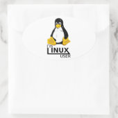 Linuxユーザー 楕円形シール (バッグ)